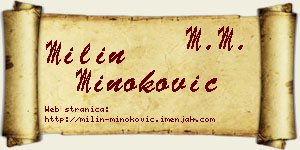 Milin Minoković vizit kartica